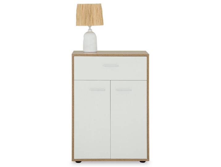 CARO-Möbel Kommode Tommy Sonoma Eiche/weiß, Sonoma Eiche, Weiß, Mode, 60x84x30 cm, Kleinmöbel, Kommoden, Highboards