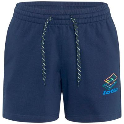 Sweatshorts LOTTO, Damen, Gr. M (38), Normalgrößen, blau (peacoat), 80% Cotton, 20% Polyester, unifarben, kurz, Hosen Sweatshorts, - mit urbanem Print in Neonfarben