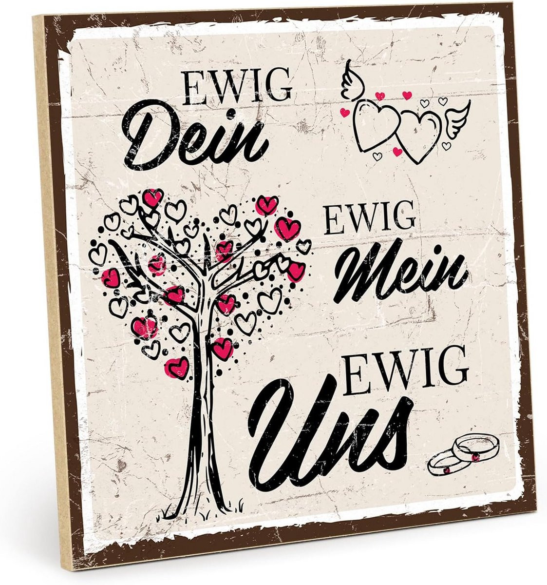 Houten Wandbord met Tekst Omdat Jij Mijn Alles Bent voor Volwassenen