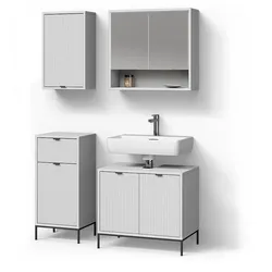 BADMÖBEL-SET ATERNO, Weiß, 4-teilig