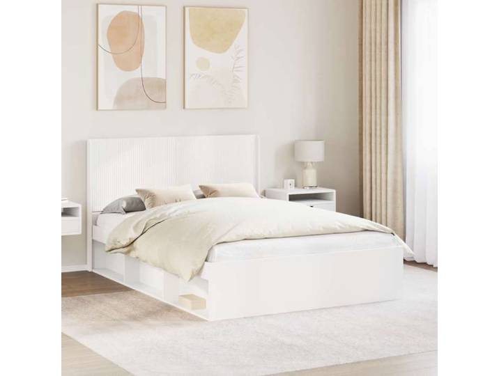 Cadre lit rangement tête 2 pc meuble intégré avec tête chambre pratique modulable moderne