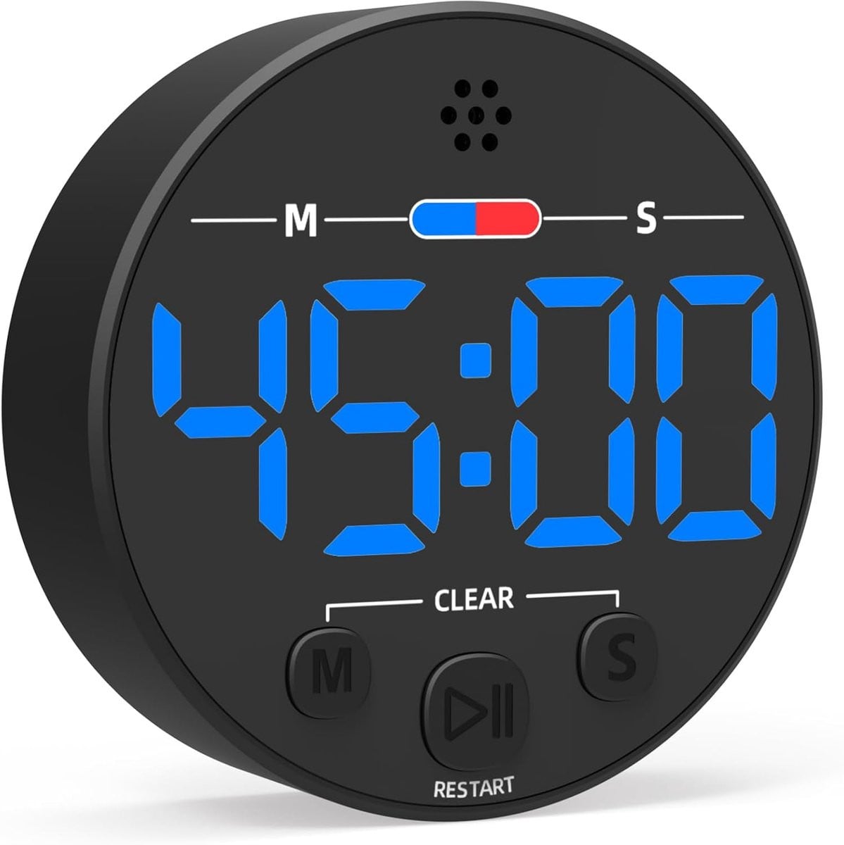 Digitale kookwekker met LED-display en magnetische bevestiging - Zwart