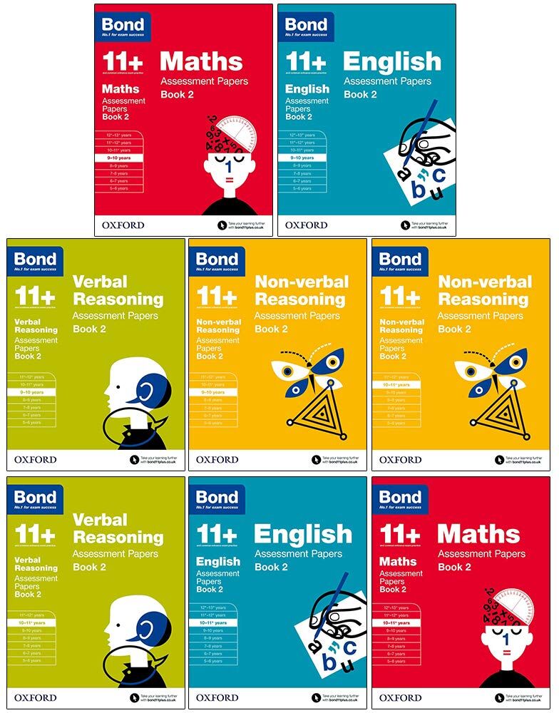 Bond 11+ Assessment Papers Book 2: Bundle (Year 9-11) 8 Books Collection Set - Paperback Oxford University Press