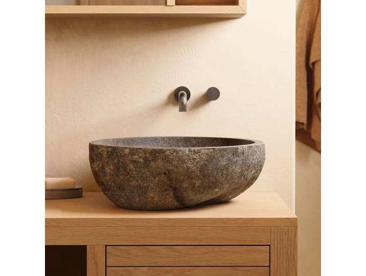 Kave Home Waskom Tetsu Steen, 40cm - Grijs