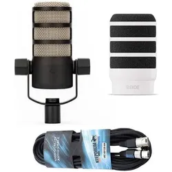 RØDE Mikrofon Podmic mit WS14W Windschutz und Kabel, Mikrofon