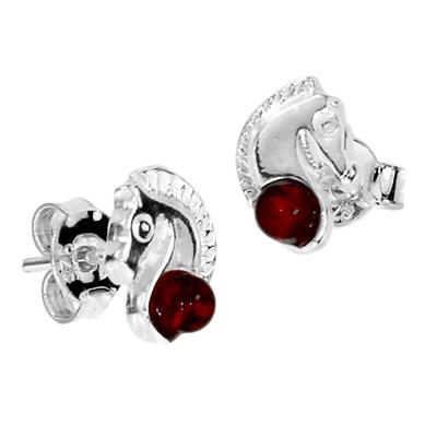 Paar Ohrstecker OSTSEE-SCHMUCK "Ostsee-Schmuck Ohrstecker Pferdekopf Ohrstecker Pferdekopf", weiß, Ohrringe, Damen, 9 x 6mm, Silber 925 (Sterlingsilber)