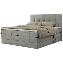Motor Boxspringbett mit Bettkasten  ¦ grau ¦ Maße (cm): B: 208 H: 124