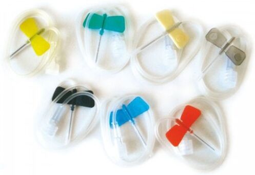 SAFETY SpA Ago Farfalla Gauge 27 con Tubo 60 cm Grigio - Sterile Monouso con Raccordo Luer Lock