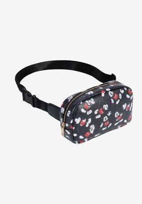 Women's Disney Mickey Mouse Belt Bag Travel Fanny Pack Waist Bag Crossbody Zippered by Disney in Black (Size ONE SIZE)