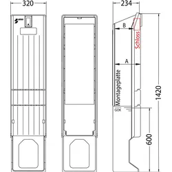UESA, Verteilerschrank, Verteilersäule 820x320x234mm A010-M-1420