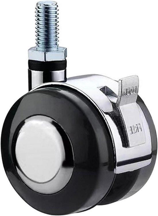 WAN Zwenkwielen Set - Rubberen Meubelwielen - Zwart - 2 Inch