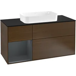 Villeroy & Boch Waschbeckenunterschrank Finion G29, Walnut Veneer, 1200x603x501 mm, mit Beleuchtung und SoftClosing