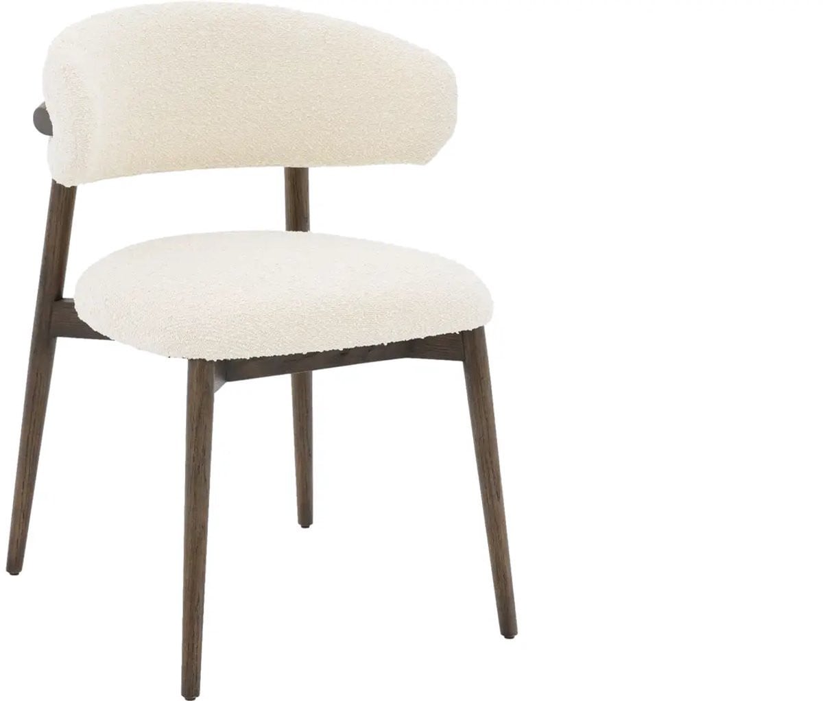 Goossens Eetkamerstoel Diede - Beige - Stof - Zonder Armleuning