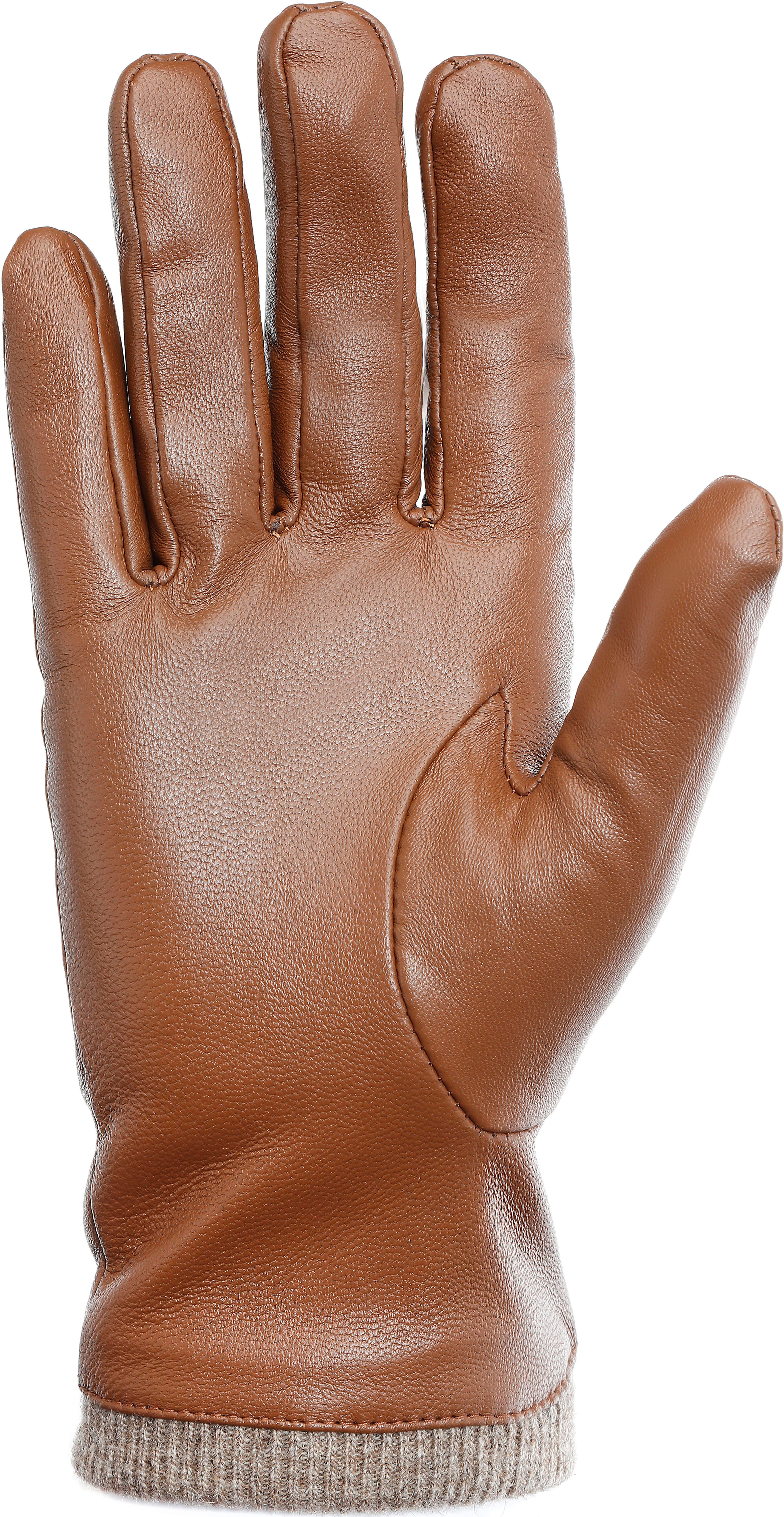 Lederhandschuhe PEARLWOOD, Damen, Gr. 7, braun (caramel), Schafsleder, unifarben, Handschuhe Lederhandschuhe, Gummizug am Handgelenk, gefüttert, Touchscreen-kompatibel caramel 7