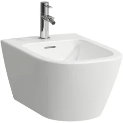 Wandbidet Advanced (verdeckte Befestigung), MEDA, 540x360, 1 Hahnloch mit Überlauf, ohne seitliches Loch für Wasseranschluss, weiß