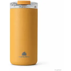 Groenenberg Isolierbecher aus recyceltem Edelstahl auslaufsicher mustard 440 ml