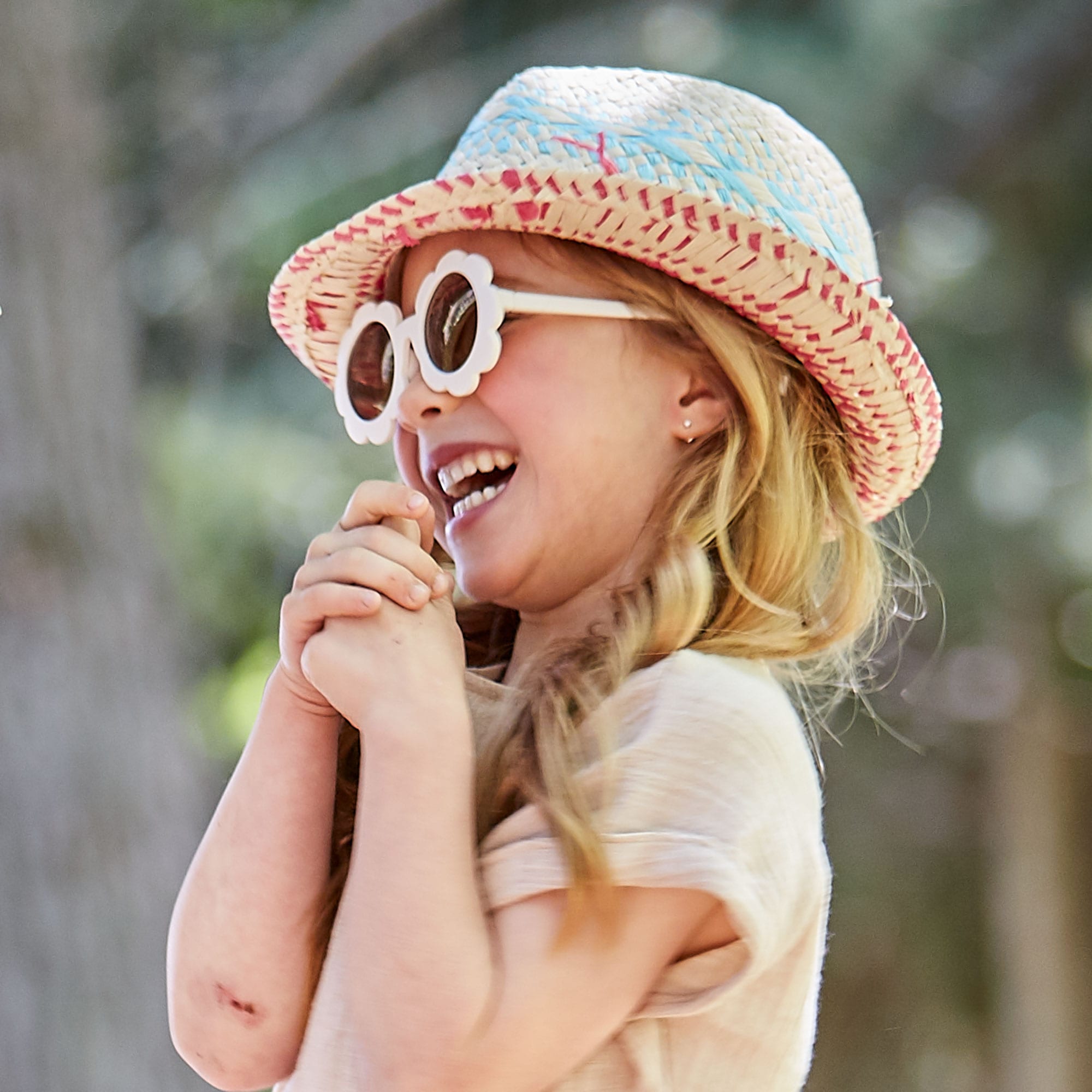 Sonnenbrille MAXIMO, Mädchen, weiss (wollweiß), Sonnenbrillen Sonnenbrille, weiss, Blume, polarisiert, BPA-frei, Girls wollweiß Einheitsgröße