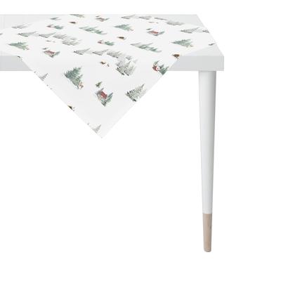 Mitteldecke APELT "8105", weiß (weiß, grün), B:100cm L:100cm, Baumwollmischung, Tischdecken, Mitteldecke, in verschiedenen Größen erhältlich