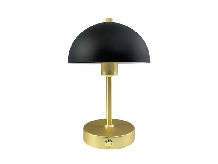 Lampe à poser en métal noir/laiton rechargeable