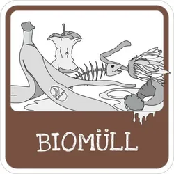 SafetyMarking® Hinweisschild Mülltrennung "Biomüll" 10 x 10 cm