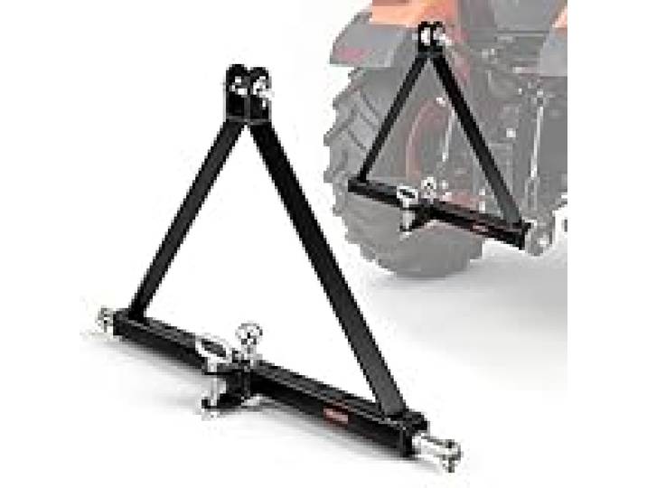 VEVOR Attelage de Remorque 3 Points avec Boule et Goupille, Triangle d'Attelage, Adaptateur de Remorquage pour Tracteur Catégorie 2, Compatible avec Kubota, Ford, John Deere, Massey Ferguson, Yanmar