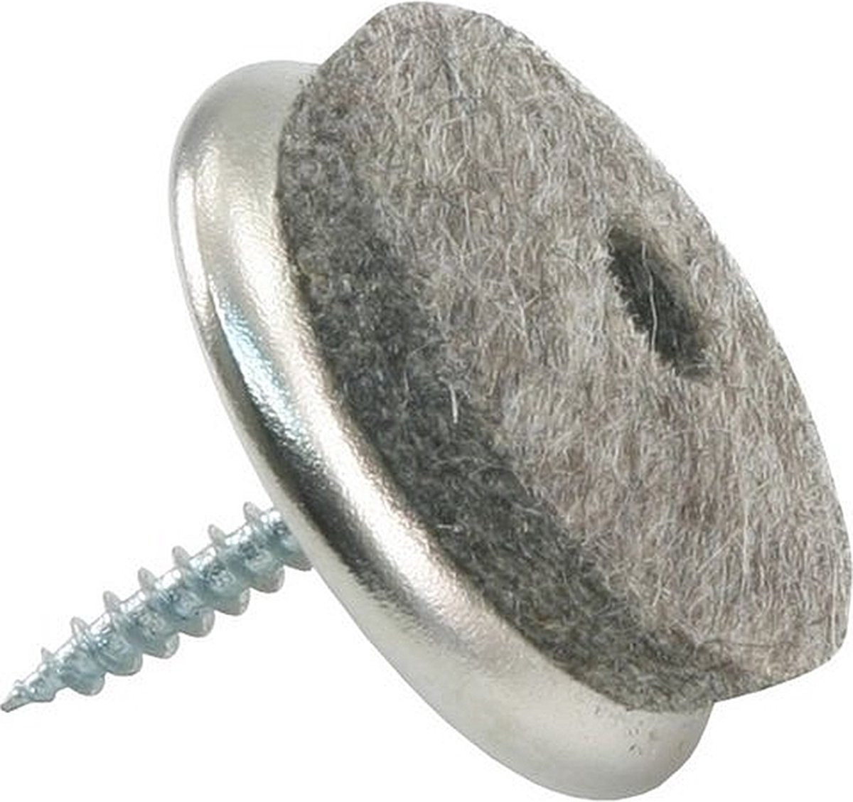 Viltglijder met schroef, Vernikkeld, 20mm, 4 stuks