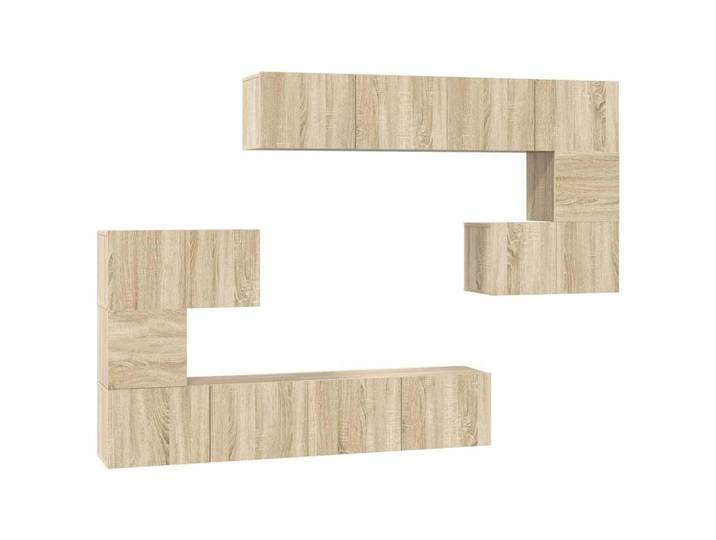 furnicato TV-Schrank 8-tlg. TV-Schrank-Set Sonoma-Eiche Holzwerkstoff (8-St)