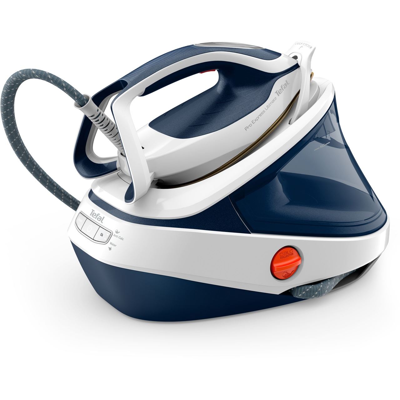 Tefal Pro Express Ultimate II GV9712 3000 W 1,2 l Durilium AirGlide soleplate Blau, Weiß