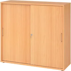 Bümö, Aktenschrank, Schiebetürenschrank office - 3 Ordnerhöhen (120 x 40 x 110 cm)