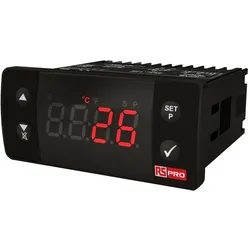 RS PRO Zweipunkt-Temperaturregler Tafelmontage, 1 x Relais Ausgang/ PT100 Eingang, 24 V, 77 x 35mm, Thermostat, Grau