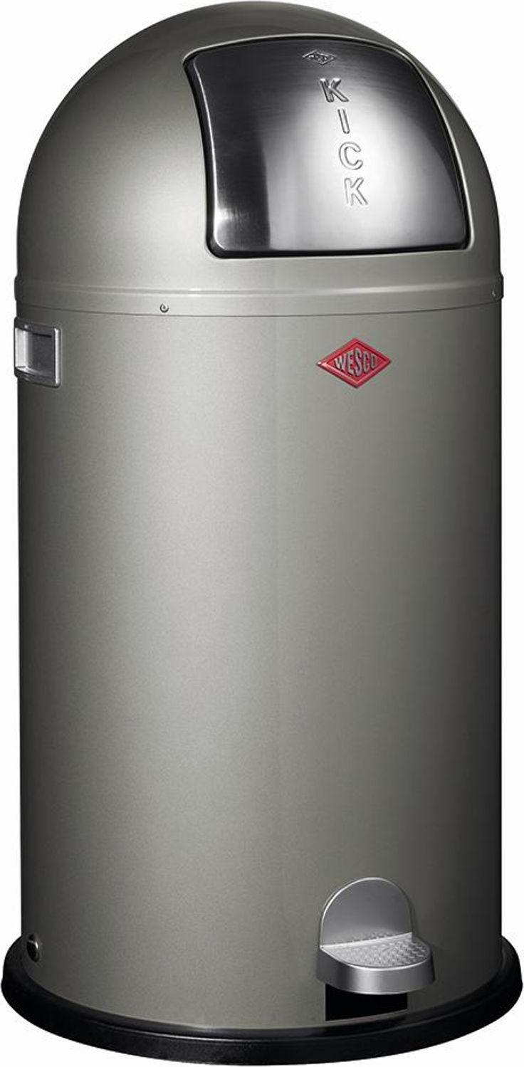 WESCO Abfalleimer, Tretabfallsammler, Mülleimer, Neusilber, Kickboy, 40L