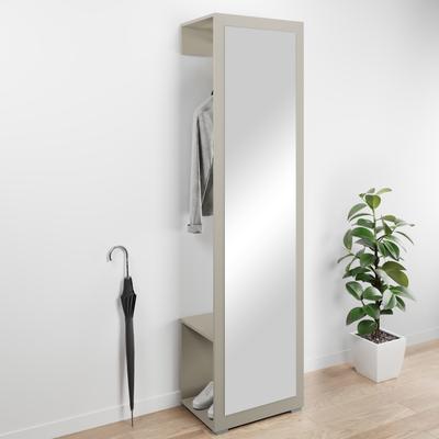 Garderobenschrank OTTO HOME "Paris", beige (kaschmir), B:50cm H:190cm T:35cm, Schränke, Garderobenschrank, moderne Garderobenschrank 190cm, mit Kleiderstange und Frontspiegel