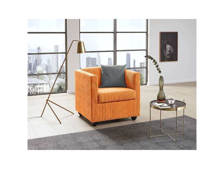 Sessel Looks I Orange Cordstoff Era 72 x 71 x 75cm