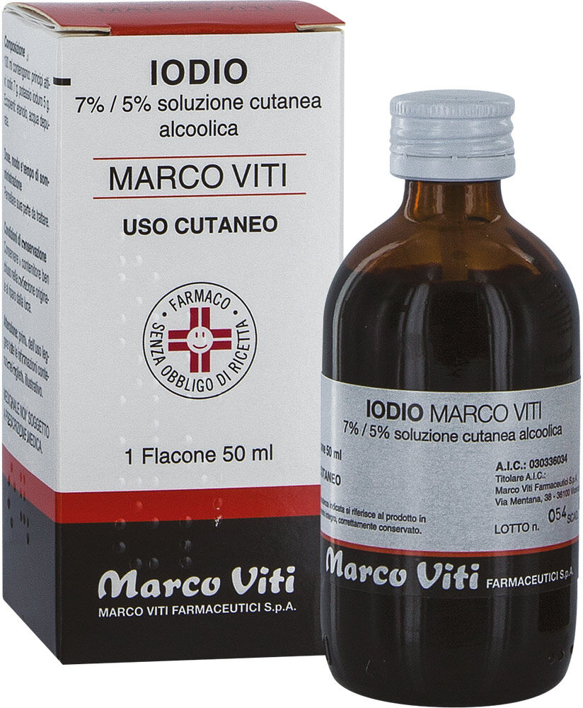 MARCO VITI FARMACEUTICI SpA Iodio Soluzione Alcolica 7% + Soluzione Cutanea 5% 50ml