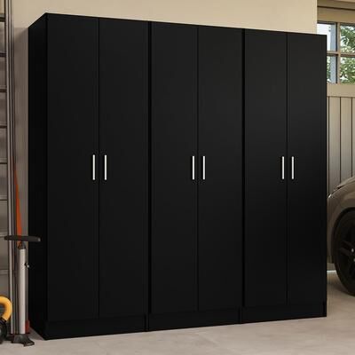 "Madesa Garage Storage Cabinet Set 6 Doors 12 Shelves 70""L"