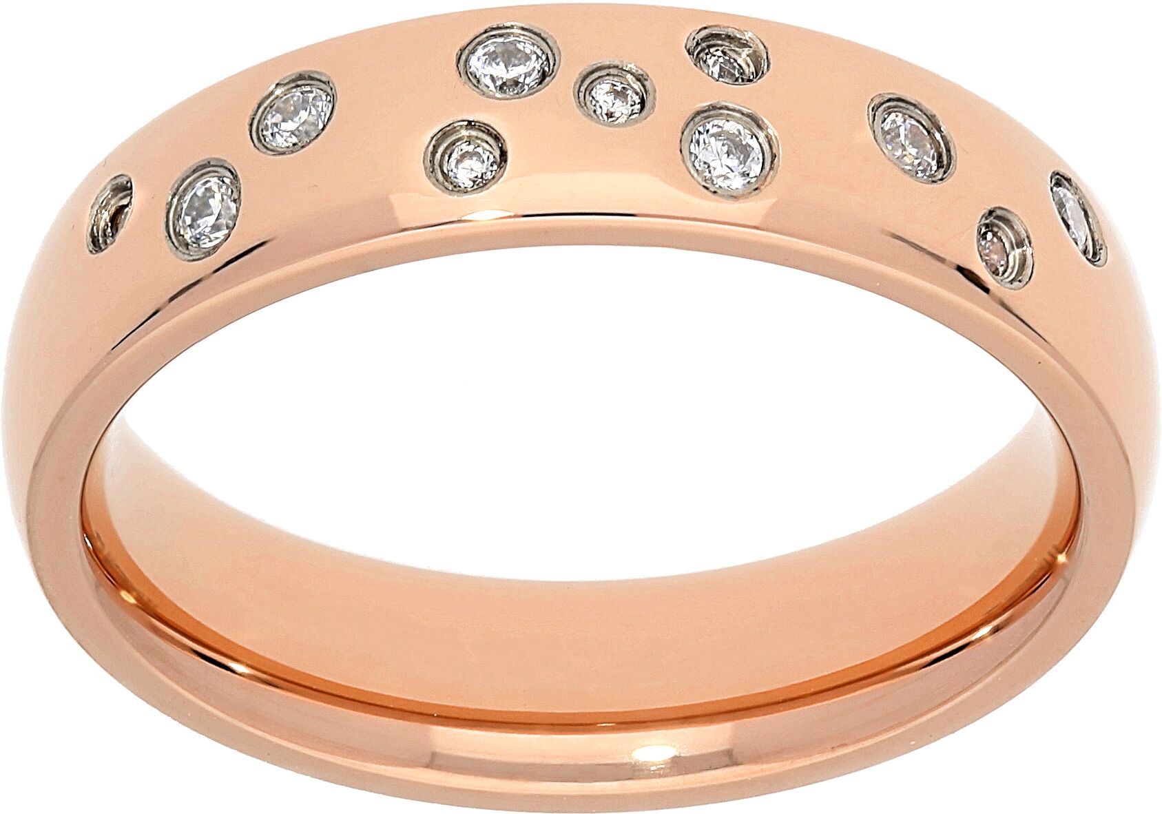 Fingerring TITANIA "Titanring", roségoldfarben, Fingerringe, Damen, 16, Titan, Fingerring, mit Zirkonia