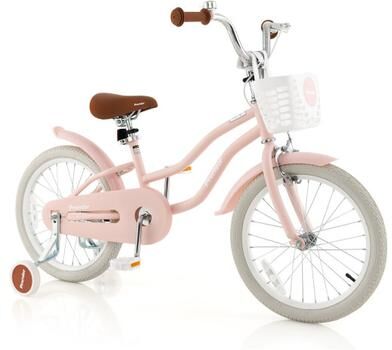 Costway Children Bicycle with Front Handbrake and Rear Coaster Brake-Pink