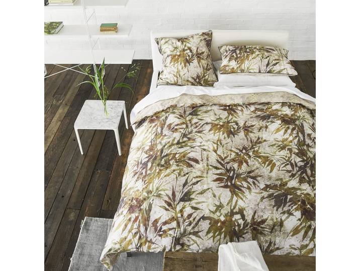 Housse de couette imprimée en percale de coton beige 240x220