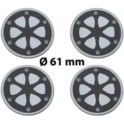 4 x Ø 61 mm Polymere Aufkleber / Dekor / Nabenkappen, Felgendeckel