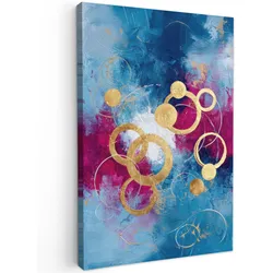 LEINWANDBILD Kreise - Gold - Abstrakt Wanddeko Schlafzimmer 60x90 cm