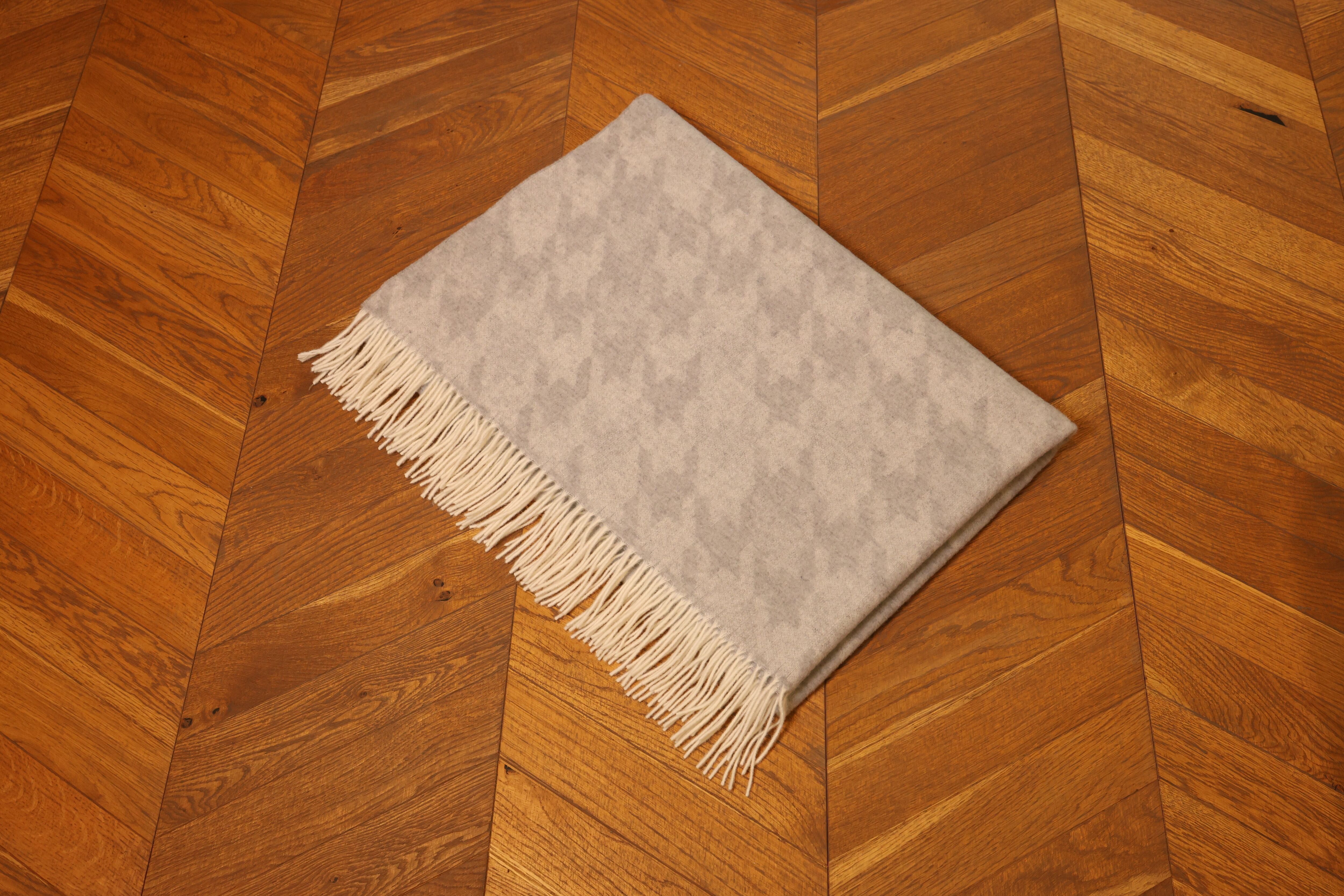 Plaid CASATEX "Adel Lontra", beige, B:130cm L:190cm, Kaschmir, Wolle, Wohndecken, Plaid, elegantes Design beige B/L: 130cm x 190cm