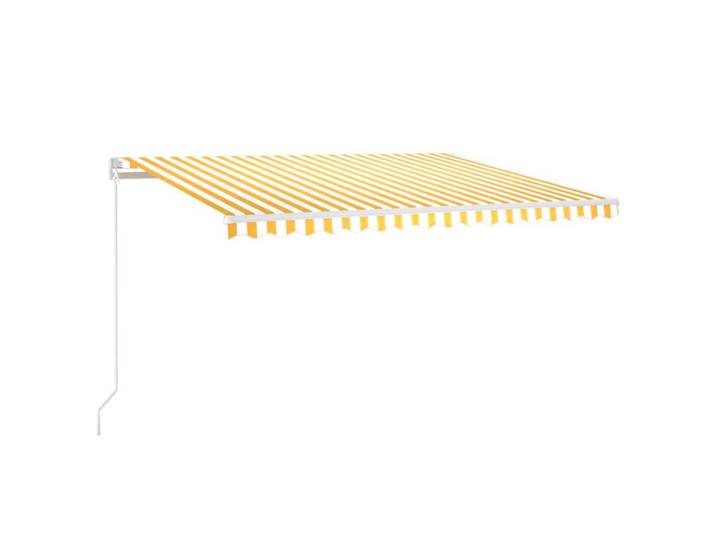 vidaXL Markise Manuell Einziehbar 400/350 Cm Gelb Und Weiss, Metall, 400x350x350 cm, Sonnenschutz
