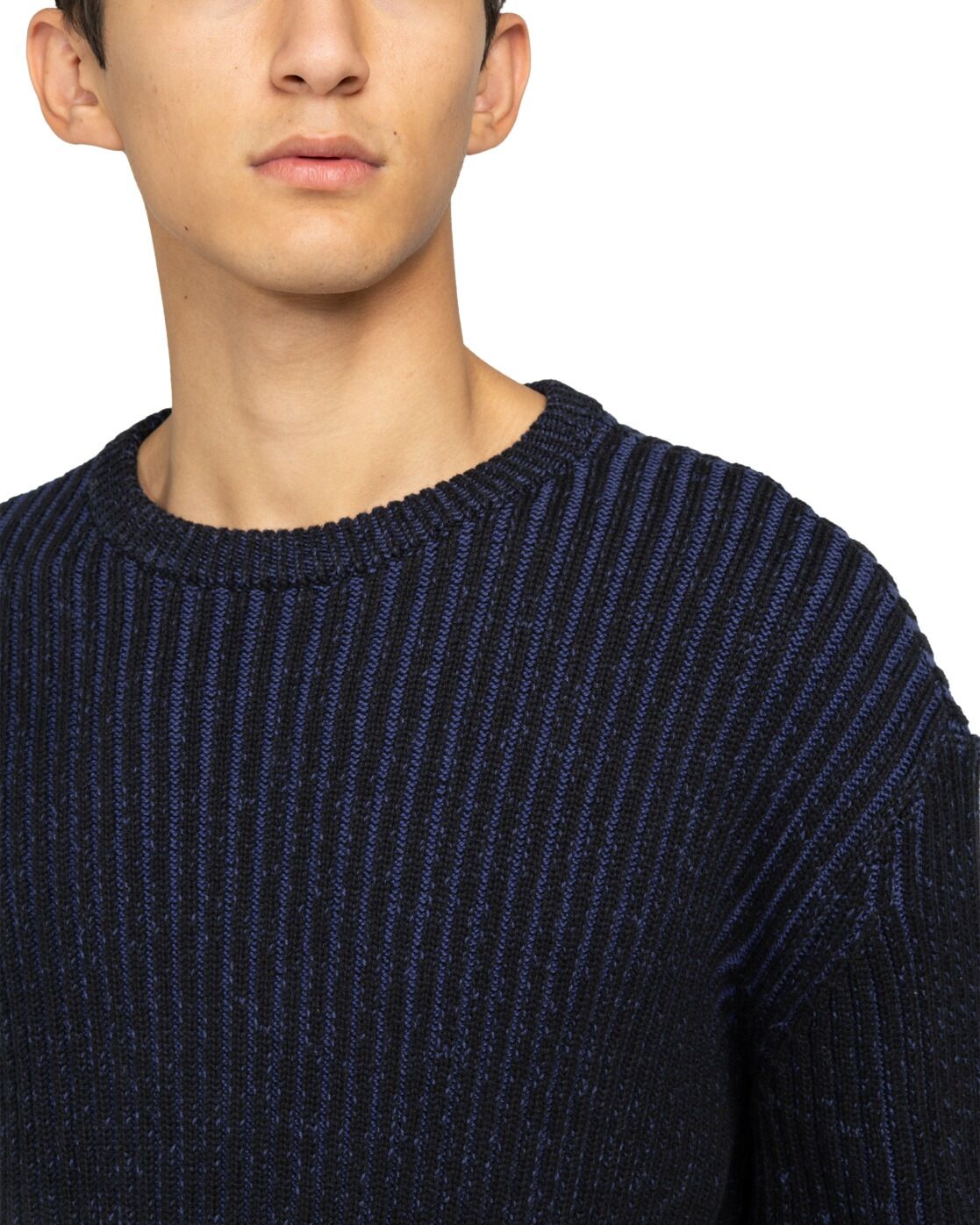 Strickpullover ELEMENT "2Tone Rib", Herren, Gr. M, blau (eclipse navy), Obermaterial: 100% Baumwolle., Pullover Strickpullover eclipse navy M