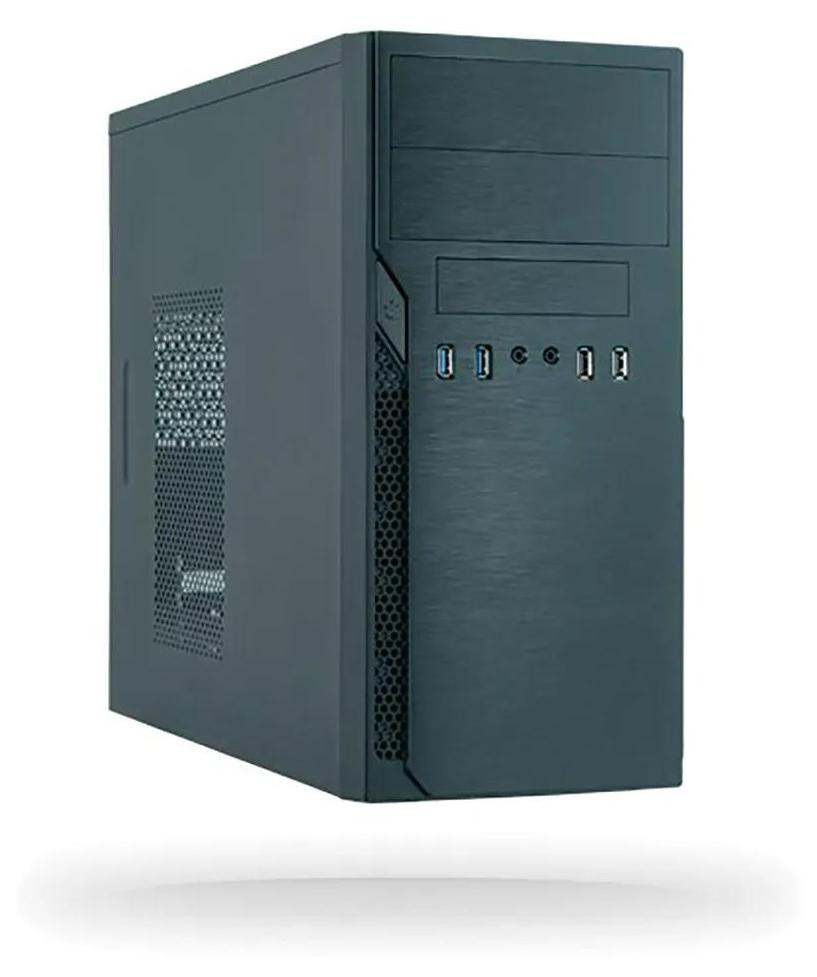 Chieftec ATX mini-tower computerbehuizing, geborsteld aluminium, zwart, Micro ATX