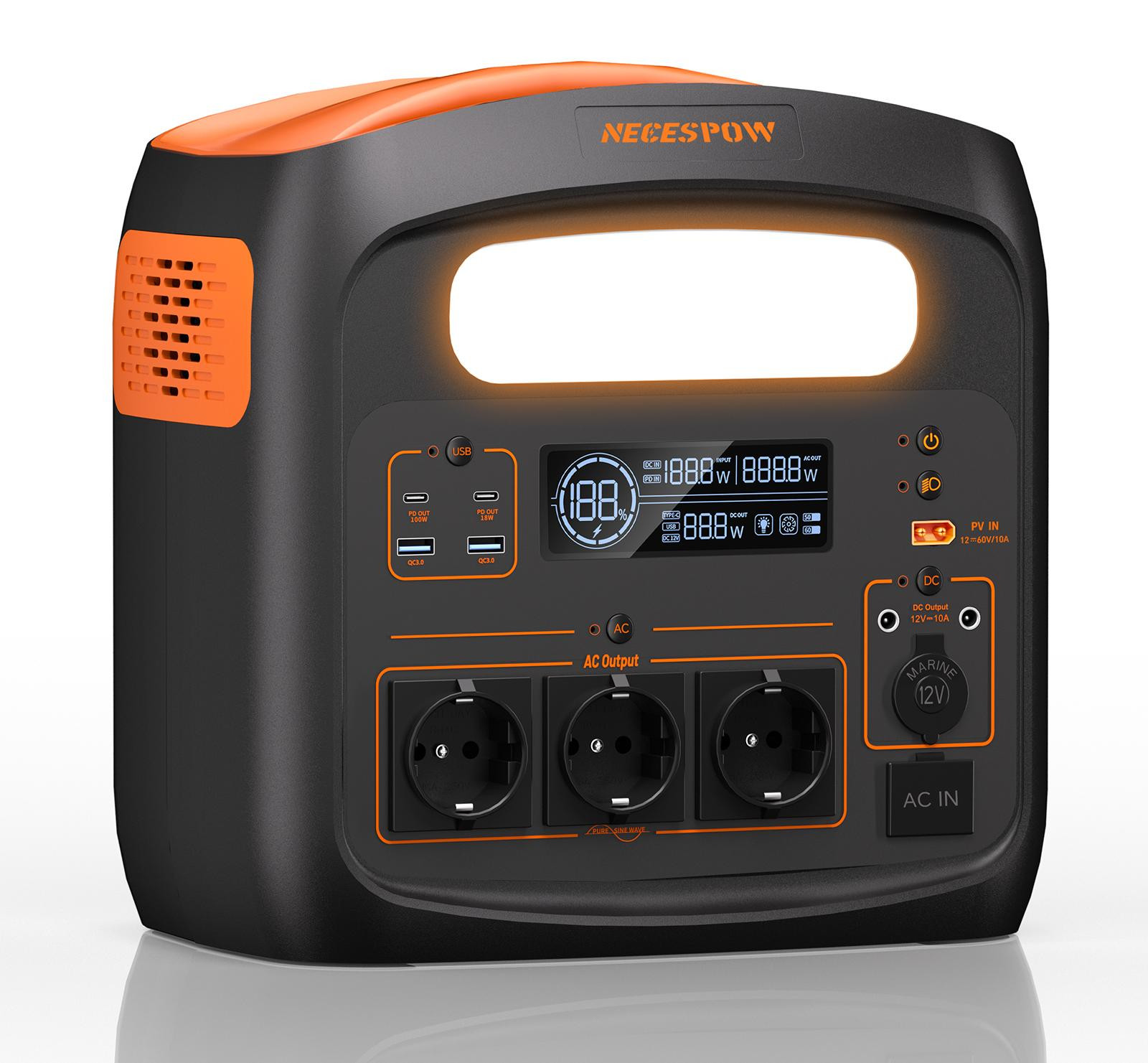 Selius Draagbare Powerstation 1800W 1024Wh met LiFePO4 Accu - Mobiele Stroomvoorziening