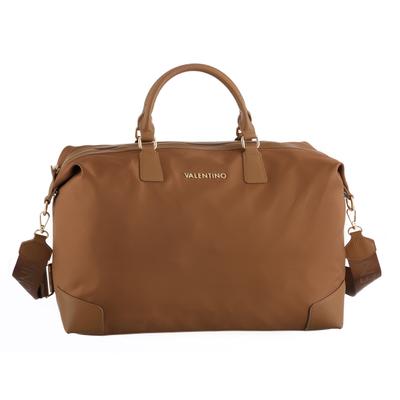Henkeltasche VALENTINO BAGS "JENNY RE", Damen, Gr. B/H/T: 45cm x 35cm x 23cm, braun (nocciola), Polyester, Taschen, Damen Handtasche, mit Logoschriftzug
