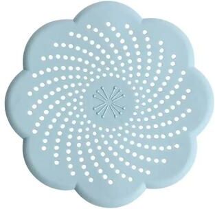 Uplifted Goods Flower Shape Silicone Floor Drain Cover blue 5pcs