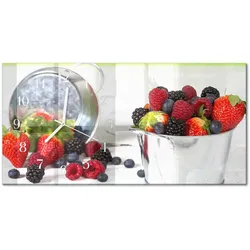 WANDUHR aus Glas 60x30 cm - Waldfrüchte