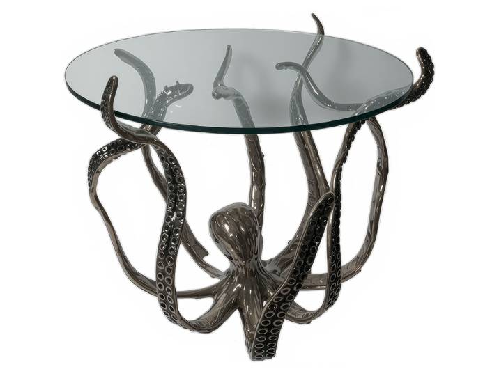Beistelltisch Oktoo Ø 51cm Schwarz/Silber