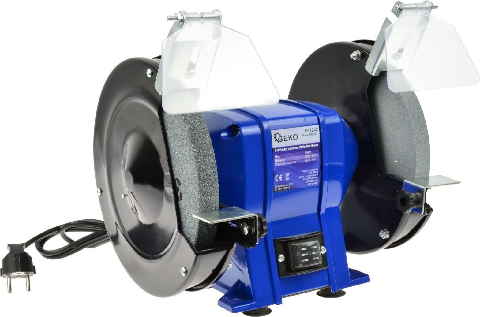 Geko Tafelmodel schuurmachine met twee schijven van 200 mm, 350W